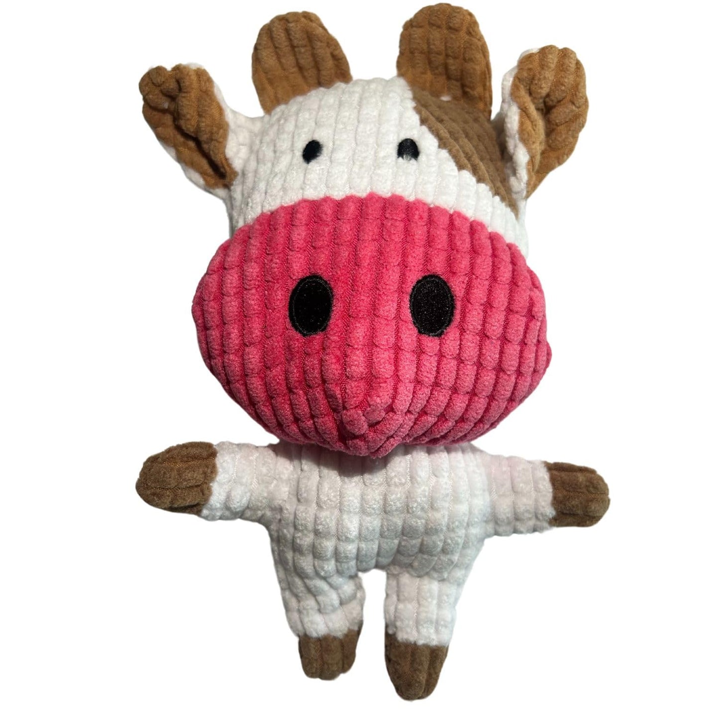 Dog Toy for Aggressive Chewers Soft Squeaky Plush Chew Toys for Large Medium and Small Breed Dogs Puppy Interactive Stimulation Teething Indoor and Outdoor Pet Play Toy - Cow