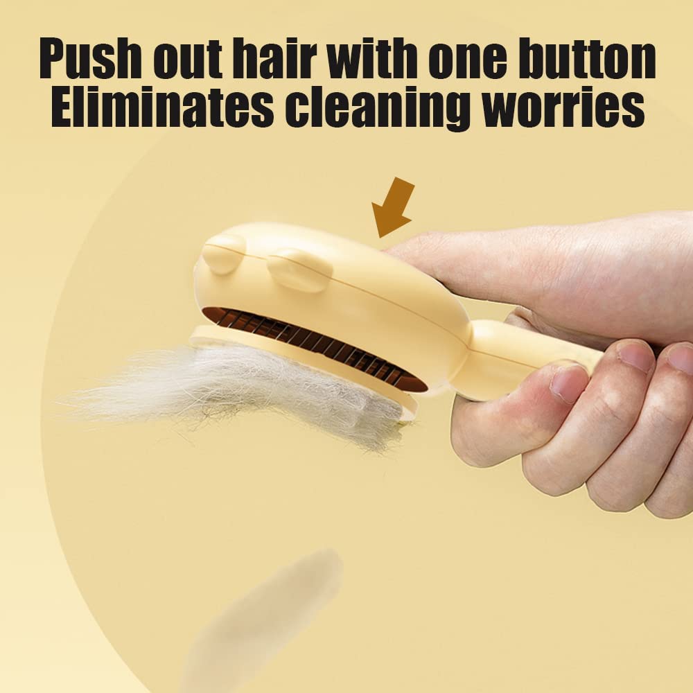 Generic Cat Ear Self-Cleaning Pet Grooming Brush For Dogs Cats