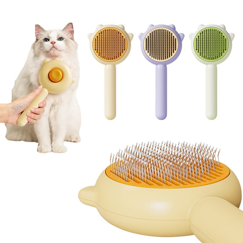 Generic Cat Ear Self-Cleaning Pet Grooming Brush For Dogs Cats