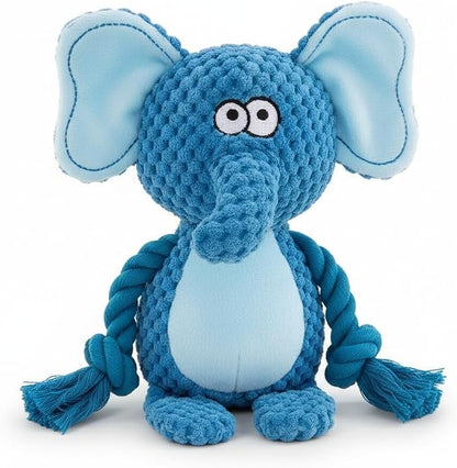 Praizen Plush Elephant Dog Chew Toy Cotton Rope Interactive