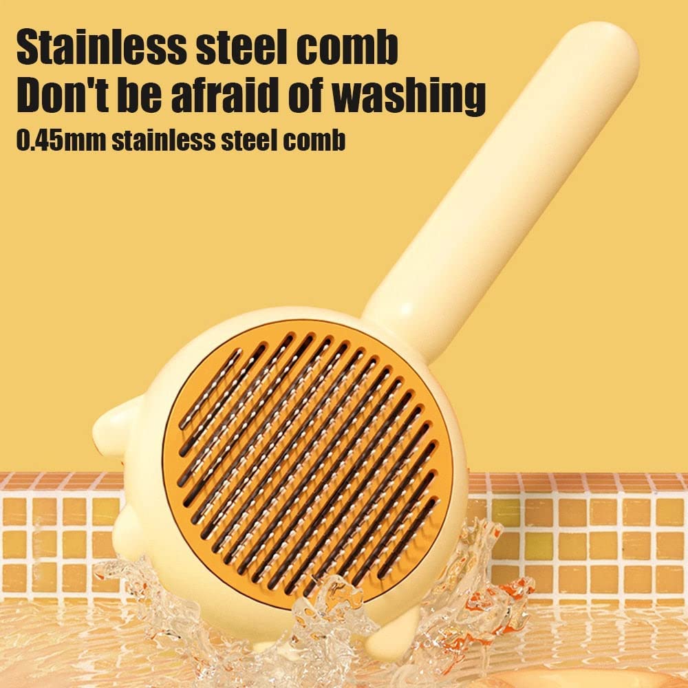 Generic Cat Ear Self-Cleaning Pet Grooming Brush For Dogs Cats