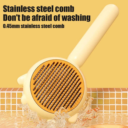 Generic Cat Ear Self-Cleaning Pet Grooming Brush For Dogs Cats
