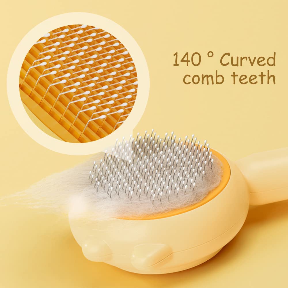 Generic Cat Ear Self-Cleaning Pet Grooming Brush For Dogs Cats