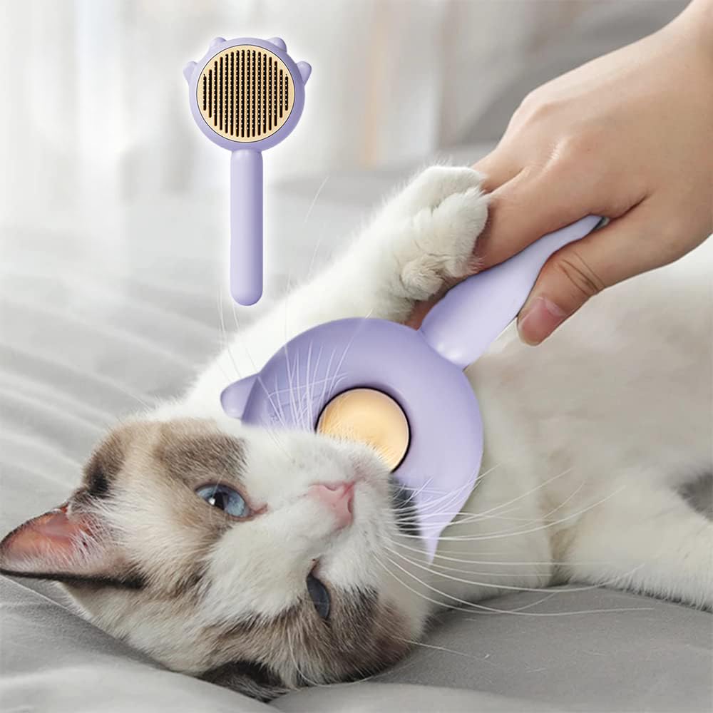 Generic Cat Ear Self-Cleaning Pet Grooming Brush For Dogs Cats