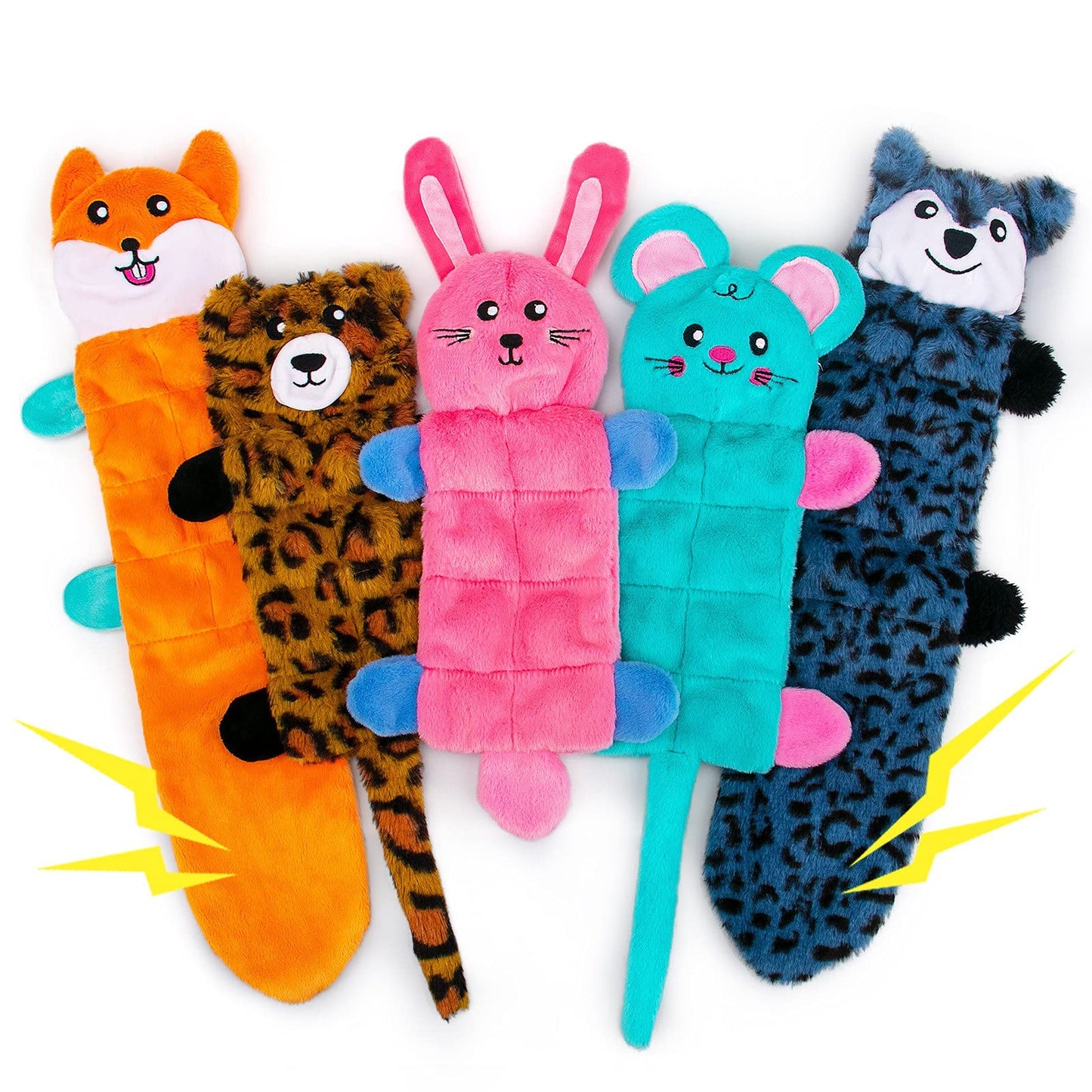 AWOOF No Stuffing Dog Toy Crinkle Squeaky Dogs Teething Chew Toys Set for Small Medium Large Breed Puppies Aggressive ChewersDurable Birthday Interactive Plaything Dogs Doggies Toys Bulk