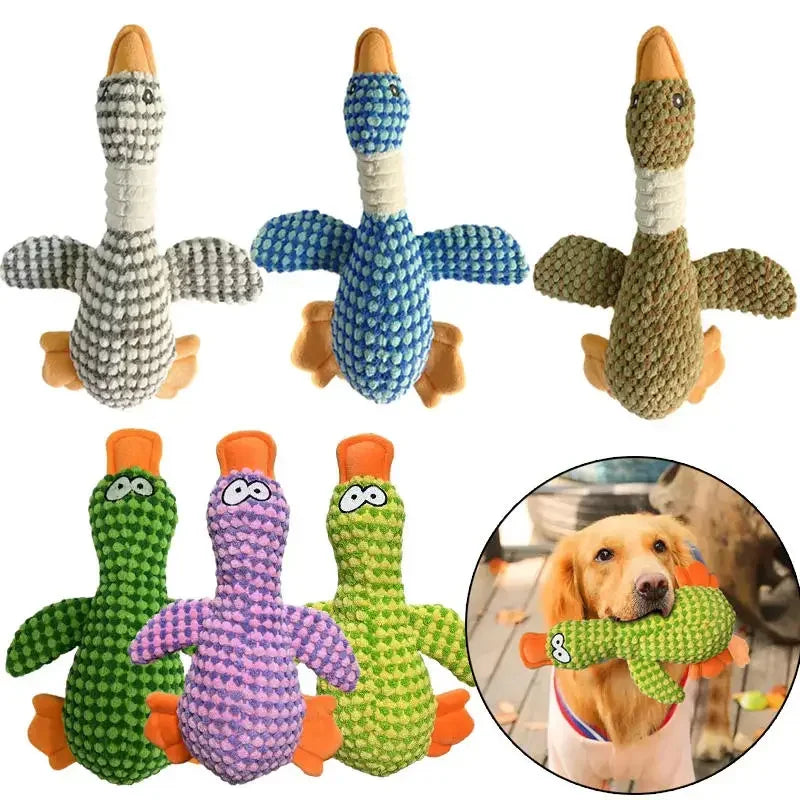 Cute Plush Duck Dog Toy – Squeaky Chew Toy