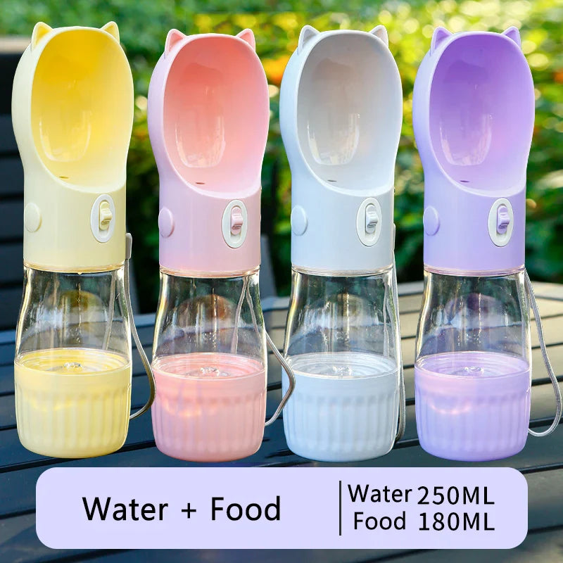 Portable Dog Water Bottle & Food Feeder