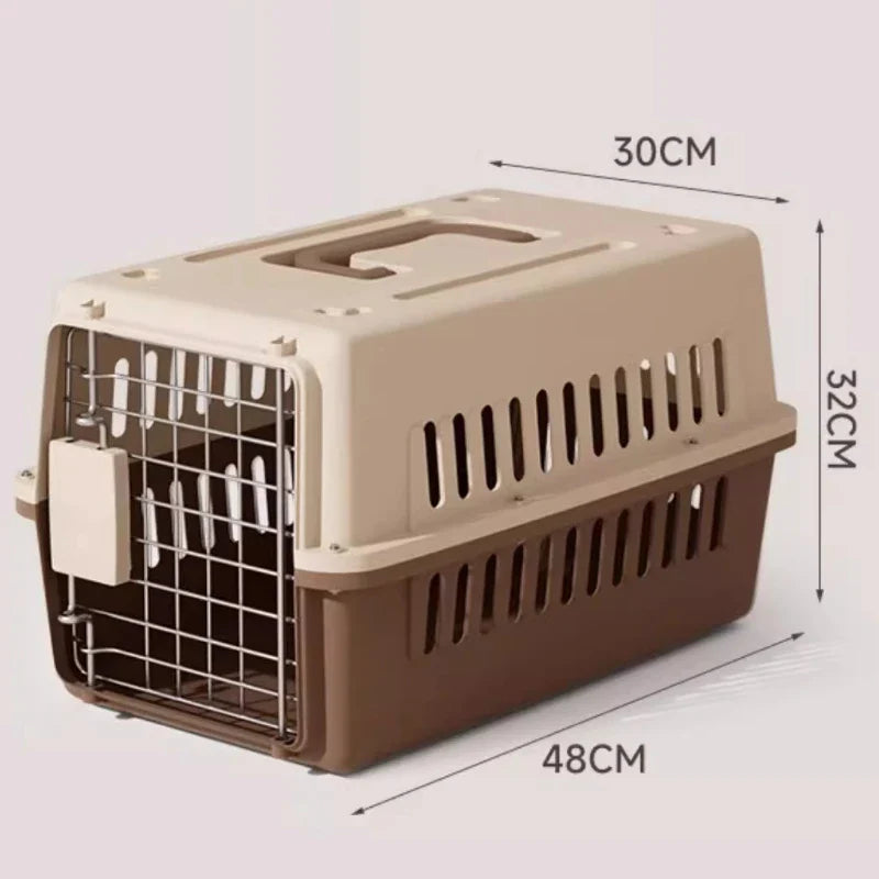 Large Portable Cat Carrier – Breathable Aviation Travel Box for Pets