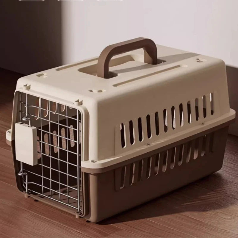 Large Portable Cat Carrier – Breathable Aviation Travel Box for Pets