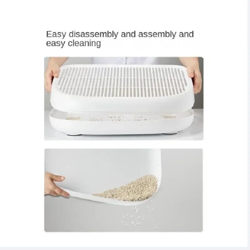 Easy-Clean Dual-Layer Cat Litter Sandbox