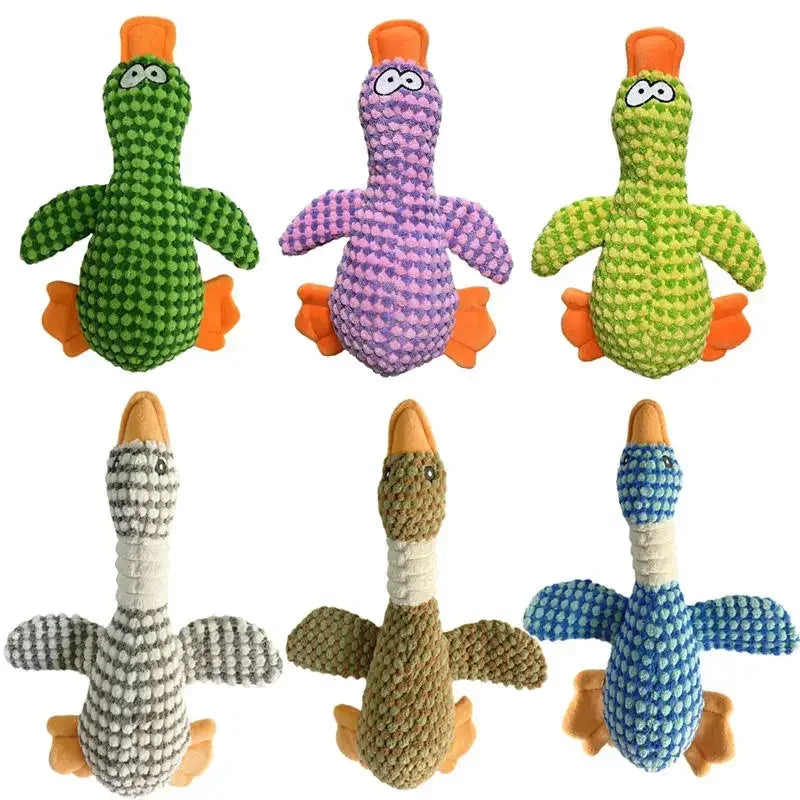 Cute Plush Duck Dog Toy – Squeaky Chew Toy