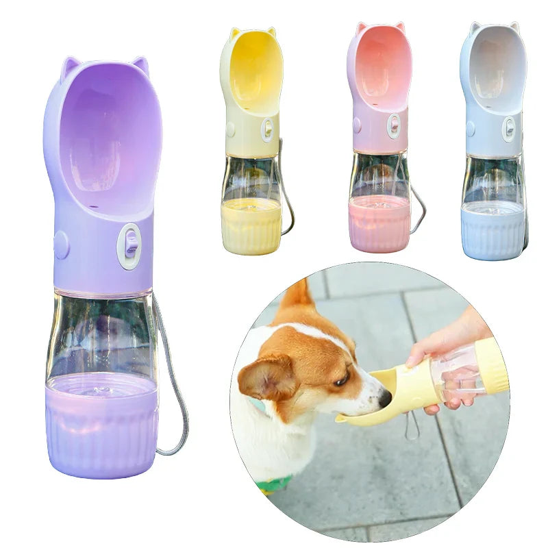 Portable Dog Water Bottle & Food Feeder