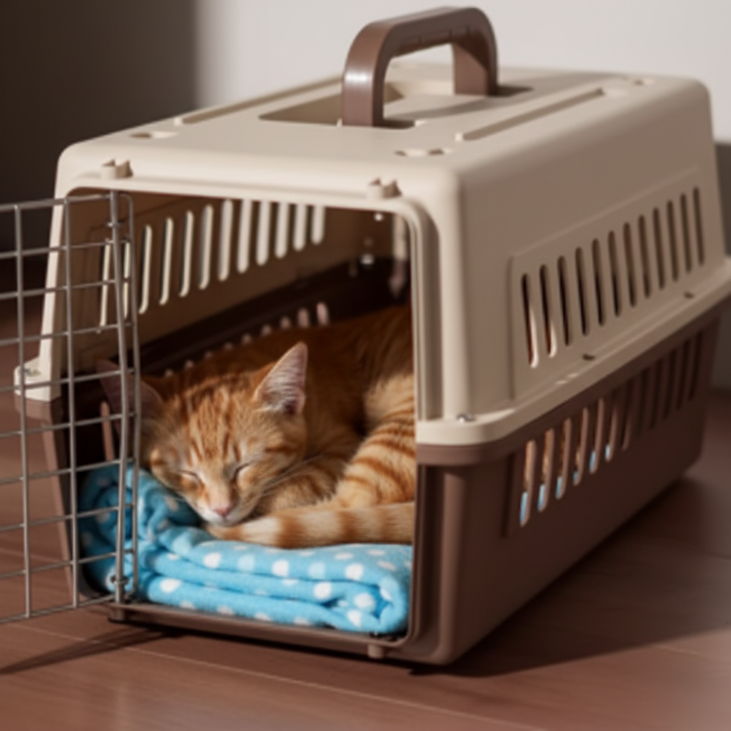 Large Portable Cat Carrier – Breathable Aviation Travel Box for Pets